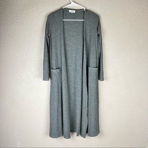 Lularoe Sarah Gray Ribbed Duster Cardigan XS 0-4